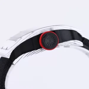 RICHARD MILLE RM35-01 BEST COPIES WATCHES WHITE CARBON CASE RED FABRIC STRAP BBR FACTORY 44MM 3 ĐỒNG HỒ NAM RICHARD MILLE RM35-01 REPLICA 11 NHÀ MÁY BBR DÂY VẢI ĐEN 44MM