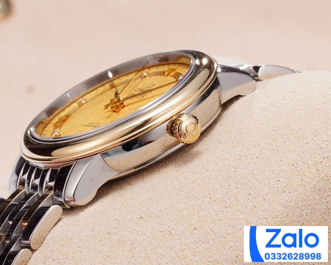 ĐỒNG HỒ NỮ OMEGA DE VILLE FAKE 1:1 NHÀ MÁY UVS FACTORY MẶT VÀNG 32.7MM ĐỒNG HỒ NỮ OMEGA DE VILLE FAKE 1:1 NHÀ MÁY UVS FACTORY MẶT VÀNG 32.7MM