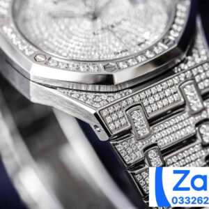 ĐỒNG HỒ NAM AUDEMARS PIGUET ROYAL OAK 15452 REPLICA 11 ĐÍNH ĐÁ TRẮNG 41MM 3 ĐỒNG HỒ NAM AUDEMARS PIGUET ROYAL OAK 15452 REPLICA 11 ĐÍNH ĐÁ TRẮNG 41MM