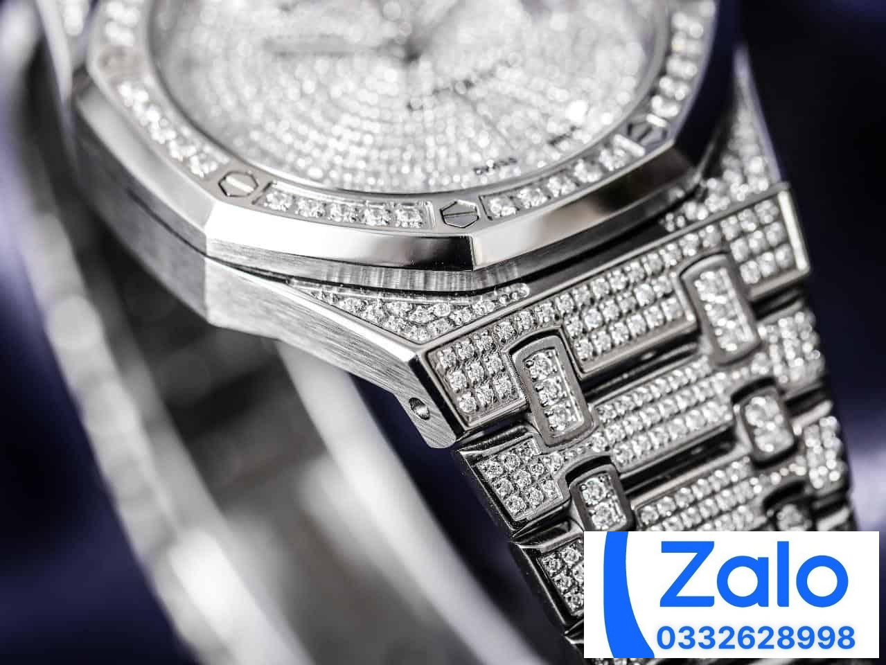 ĐỒNG HỒ NAM AUDEMARS PIGUET ROYAL OAK 15452 REPLICA 11 ĐÍNH ĐÁ TRẮNG 41MM ĐỒNG HỒ NAM AUDEMARS PIGUET ROYAL OAK 15452 REPLICA 11 ĐÍNH ĐÁ TRẮNG 41MM