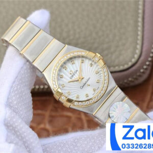 ĐỒNG HỒ NỮ OMEGA CONSTELLATION FAKE 1:1 NHÀ MÁY 3S NIỀNG VÀNG ĐÍNH ĐÁ 27MM 1 ĐỒNG HỒ NỮ OMEGA CONSTELLATION FAKE 1:1 NHÀ MÁY 3S NIỀNG VÀNG ĐÍNH ĐÁ 27MM