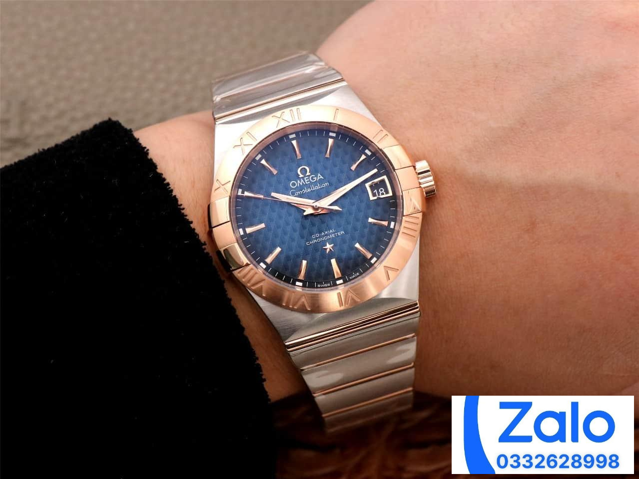 ĐỒNG HỒ NAM OMEGA CONSTELLATION FAKE CAO CẤP NHÀ MÁY VS KIM VÀNG HỒNG 38MM ĐỒNG HỒ NAM OMEGA CONSTELLATION FAKE CAO CẤP NHÀ MÁY VS KIM VÀNG HỒNG 38MM