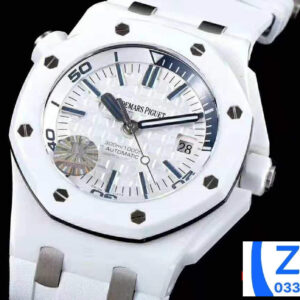 AUDEMARS PIGUET BEST COPIES WATCHES ROYAL OAK 15707 JF FACTORY WHITE CERAMIC 41MM 2 ĐỒNG HỒ NAM AUDEMARS PIGUET ROYAL OAK 15707 REPLCIA NHÀ MÁY JF MÀU TRẮNG 41MM