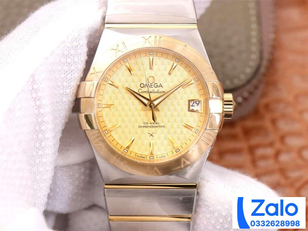 ĐỒNG HỒ NAM OMEGA CONSTELLATION FAKE 11 NHÀ MÁY VS FACTORY MẶT VÀNG 38MM ĐỒNG HỒ NAM OMEGA CONSTELLATION FAKE 11 NHÀ MÁY VS FACTORY MẶT VÀNG 38MM