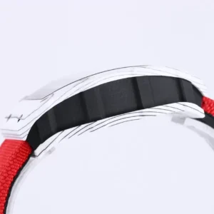 RICHARD MILLE RM35-01 GOOD IMITATION WATCHES WHITE CARBON CASE RED FABRIC STRAP BBR FACTORY 44MM 3 ĐỒNG HỒ NAM RICHARD MILLE RM35-01 REP CAO CẤP NHÀ MÁY BBR DÂY VẢI ĐỎ 44MM