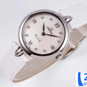 ĐỒNG HỒ NỮ OMEGA DE VILLE SUPER FAKE NHÀ MÁY GS THIẾT KẾ MẶT TRẮNG 27MM 1 ĐỒNG HỒ NỮ OMEGA DE VILLE SUPER FAKE NHÀ MÁY GS THIẾT KẾ MẶT TRẮNG 27MM