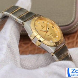 ĐỒNG HỒ NAM OMEGA CONSTELLATION FAKE NHÀ MÁY 3S MẶT VÀNG ĐÍNH ĐÁ 38MM 3 ĐỒNG HỒ NAM OMEGA CONSTELLATION FAKE NHÀ MÁY 3S MẶT VÀNG ĐÍNH ĐÁ 38MM