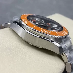 OMEGA SEAMASTER GOOD IMITATION WATCHES ORANGE BEZEL STAINLESS STEEL VS FACTORY 45.5MM 2 ĐỒNG HỒ NAM OMEGA SEAMASTER SUPER FAKE NHÀ MÁY VS BEZEL MÀU CAM 45.5MM