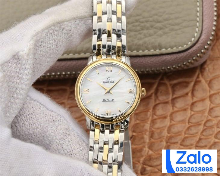 ĐỒNG HỒ NỮ OMEGA DE VILLE SUPER FAKE NHÀ MÁY VK CỌC SỐ LA MÃ 27MM ĐỒNG HỒ NỮ OMEGA DE VILLE SUPER FAKE NHÀ MÁY VK CỌC SỐ LA MÃ 27MM