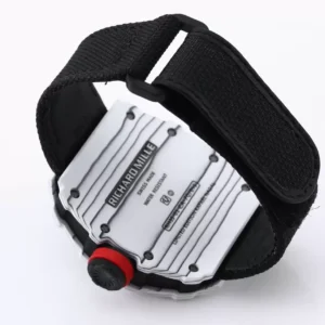 RICHARD MILLE RM35-01 BEST COPIES WATCHES WHITE CARBON CASE RED FABRIC STRAP BBR FACTORY 44MM 5 ĐỒNG HỒ NAM RICHARD MILLE RM35-01 REPLICA 11 NHÀ MÁY BBR DÂY VẢI ĐEN 44MM