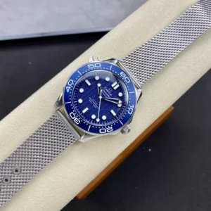 OMEGA SEAMASTER GOOD IMITATION WATCHES BLUE DIAL STAINLESS STEEL ANNIVERSARY VERSION VS FACTORY 42MM 1 ĐỒNG HỒ NAM OMEGA SEAMASTER FAKE 1:1 NHÀ MÁY VS PHIỂN BẢN KỶ NIỆM 42MM