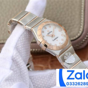 ĐỒNG HỒ NỮ OMEGA CONSTELLATION FAKE NHÀ MÁY 3S VÀNG HỒNG ĐÍNH ĐÁ 27MM 2 ĐỒNG HỒ NỮ OMEGA CONSTELLATION FAKE NHÀ MÁY 3S VÀNG HỒNG ĐÍNH ĐÁ 27MM