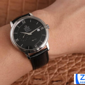 ĐỒNG HỒ NAM OMEGA DE VILLE FAKE CAO CẤP NHÀ MÁY AZ DÂY DA MẶT SỐ ĐEN 40MM 6 ĐỒNG HỒ NAM OMEGA DE VILLE FAKE CAO CẤP NHÀ MÁY AZ DÂY DA MẶT SỐ ĐEN 40MM