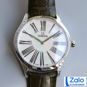 ĐỒNG HỒ NỮ OMEGA DE VILLE FAKE 11 NHÀ MÁY WWF FACTORY DÂY DA XANH 36MM 1 ĐỒNG HỒ NỮ OMEGA DE VILLE FAKE 11 NHÀ MÁY WWF FACTORY DÂY DA XANH 36MM