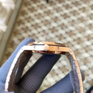 AUDEMARS PIGUET BEST REPLICA WATCHES ROYAL OAK ROSE GOLD CASE BLUE CALENDAR APS FACTORY 41MM 3 ĐỒNG HỒ AUDEMARS PIGUET ROYAL OAK NAM REPLICA 1:1 NHÀ MÁY APS FACTORY 41MM