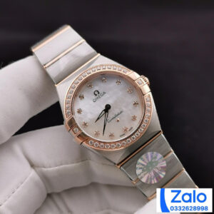 ĐỒNG HỒ NỮ OMEGA CONSTELLATION FAKE NHÀ MÁY 3S NIỀNG VÀNG ĐÍNH ĐÁ 28MM 1 ĐỒNG HỒ NỮ OMEGA CONSTELLATION FAKE NHÀ MÁY 3S NIỀNG VÀNG ĐÍNH ĐÁ 28MM