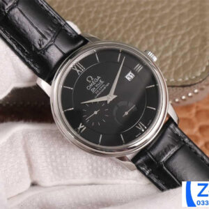 ĐỒNG HỒ NAM OMEGA DE VILLE FAKE CAO CẤP NHÀ MÁY AZ DÂY DA MẶT SỐ ĐEN 40MM 1 ĐỒNG HỒ NAM OMEGA DE VILLE FAKE CAO CẤP NHÀ MÁY AZ DÂY DA MẶT SỐ ĐEN 40MM