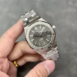 AUDEMARS PIGUET GOOD IMITATION WATCHES ROYAL OAK IP FACTORY GREY DIAL 37MM 1 ĐỒNG HỒ AUDEMARS PIGUET ROYAL OAK REPLICA NHÀ MÁY IP FACTOERY 37MM