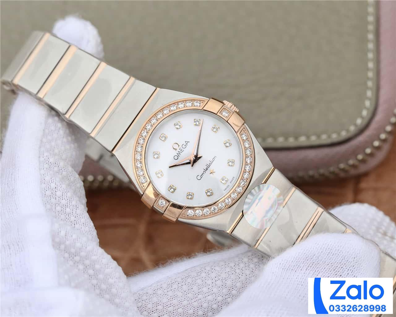ĐỒNG HỒ NỮ OMEGA CONSTELLATION FAKE 1:1 NHÀ MÁY ZF MẶT SỐ TRẮNG 27MM ĐỒNG HỒ NỮ OMEGA CONSTELLATION FAKE 1:1 NHÀ MÁY ZF MẶT SỐ TRẮNG 27MM