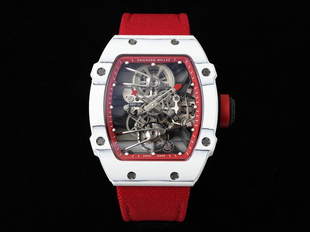 ĐỒNG HỒ NAM RICHARD MILLE RM27-02 REPLICA 11 DÂY VẢI CANVAS ĐỎ 42MM ĐỒNG HỒ NAM RICHARD MILLE RM27-02 REPLICA 11 DÂY VẢI CANVAS ĐỎ 42MM