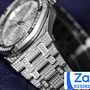 ĐỒNG HỒ NAM AUDEMARS PIGUET ROYAL OAK 15452 REPLICA 11 ĐÍNH ĐÁ TRẮNG 41MM 2 ĐỒNG HỒ NAM AUDEMARS PIGUET ROYAL OAK 15452 REPLICA 11 ĐÍNH ĐÁ TRẮNG 41MM