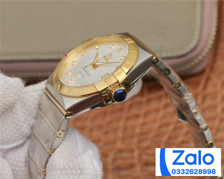 ĐỒNG HỒ NAM OMEGA CONSTELLATION FAKE 11 NHÀ MÁY 3S MẶT TRẮNG ĐÍNH ĐÁ 38MM ĐỒNG HỒ NAM OMEGA CONSTELLATION FAKE 11 NHÀ MÁY 3S MẶT TRẮNG ĐÍNH ĐÁ 38MM