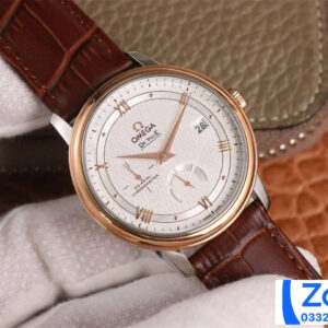 ĐỒNG HỒ NAM OMEGA DE VILLE FAKE NHÀ MÁY AZ FACTORY DÂY DA MẶT TRẮNG 40MM 1 ĐỒNG HỒ NAM OMEGA DE VILLE FAKE NHÀ MÁY AZ FACTORY DÂY DA MẶT TRẮNG 40MM