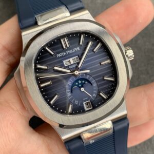 PATEK PHILIPPE 5726 NAUTILUS REPLICAS WATCHES BLUE RUBBER STRAP GR FACTORY 40.5MM 1 ĐỒNG HỒ PATEK PHILIPPE 5726 NAUTILUS DÂY CAO SU REPLICA 11 GR FACTORY 40 (2)