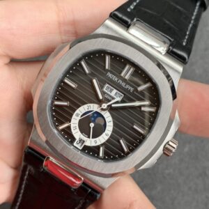 PATEK PHILIPPE 5726 NAUTILUS BEST COPIES WATCHES BLACK LEATHER STRAP GR FACTORY 40.5MM 2 ĐỒNG HỒ PATEK PHILIPPE 5726 NAUTILUS DÂY DA MÀU ĐEN REPLICA 11 GR 40 (3)