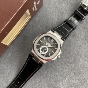 PATEK PHILIPPE 5726 NAUTILUS BEST COPIES WATCHES BLACK LEATHER STRAP GR FACTORY 40.5MM 7 ĐỒNG HỒ PATEK PHILIPPE 5726 NAUTILUS DÂY DA MÀU ĐEN REPLICA 11 GR 40 (8)