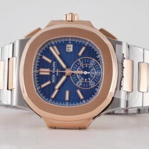 PATEK PHILIPPE 5980 NAUTILUS BLUE DIAL DEMI CASE BEST COPIES WATCHES 3K 40MM 3 ĐỒNG HỒ PATEK PHILIPPE 5980 NAUTILUS BLUE DIAL REPLICA 11 DÂY THÉP 3K 40MM (4)