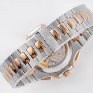 PATEK PHILIPPE 5980 NAUTILUS BLUE DIAL DEMI CASE BEST COPIES WATCHES 3K 40MM 8 ĐỒNG HỒ PATEK PHILIPPE 5980 NAUTILUS BLUE DIAL REPLICA 11 DÂY THÉP 3K 40MM (9)