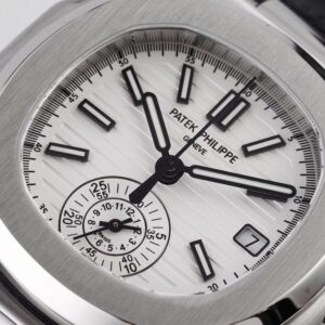 PATEK PHILIPPE NAUTILUS 5980 BEST COPIES WATCHES WHITE DIAL LEATHER STRAP 3K 40MM 2 ĐỒNG HỒ PATEK PHILIPPE NAUTILUS 5980 REPLICA 11 DÂY DA MẶT TRẮNG 3K 40MM (3)