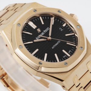 AUDEMARS PIGUET HIGH END REPLICAS WATCHES ROYAL OAK 15400OR ZF FACTORY BLACK DIAL 41MM 1 ĐỒNG HỒ AUDEMARS PIGUET ROYAL OAK 15400OR REP 11 NHÀ MÁY ZF MẶT ĐEN 41MM
