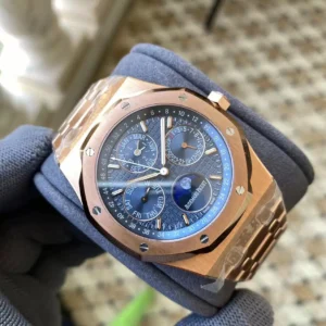 AUDEMARS PIGUET BEST COPIES WATCH ROYAL OAK APS FACTORY ROSE GOLD CASE BLUE DIAL 41MM 1 ĐỒNG HỒ AUDEMARS PIGUET ROYAL OAK NAM REPLICA CAO CẤP NHÀ MÁY APS 41MM