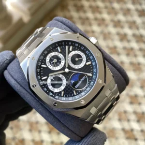 AUDEMARS PIGUET BEST COPIES WATCH ROYAL OAK APS FACTORY BLACK DIAL 41MM 1 ĐỒNG HỒ AUDEMARS PIGUET ROYAL OAK REPLICA NHÀ MÁY APS MẶT ĐEN 41MM