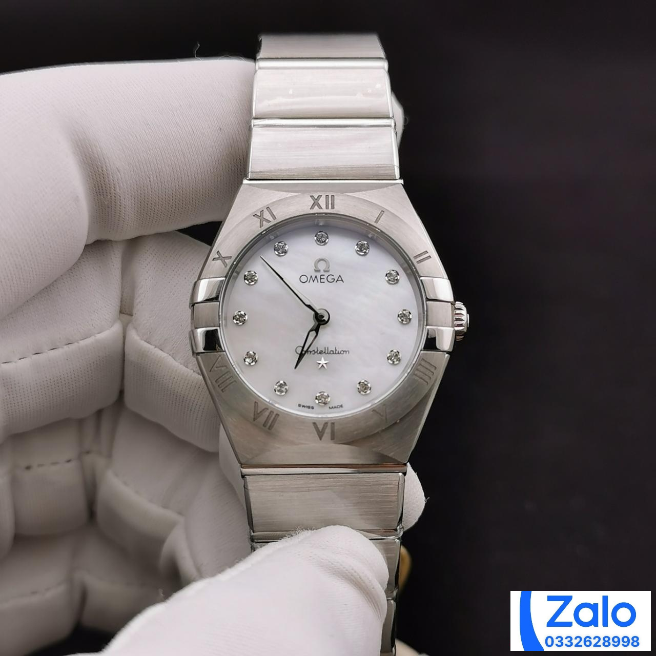 ĐỒNG HỒ NỮ OMEGA CONSTELLATION FAKE CAO CẤP NHÀ MÁY 3S THIẾT KẾ ĐÍNH ĐÁ 28MM ĐỒNG HỒ NỮ OMEGA CONSTELLATION FAKE CAO CẤP NHÀ MÁY 3S THIẾT KẾ ĐÍNH ĐÁ 28MM