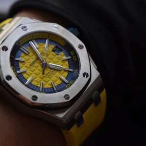 AUDEMARS PIGUET BEST REPLICA WATCHES ROYAL OAK 15710 JF FACTORY YELLOW 42MM 5 ĐỒNG HỒ NAM AUDEMARS PIGUET ROYAL OAK 15710 REPLICA 11 NHÀ MÁY JF VÀNG 42MM