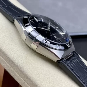 OMEGA CONSTELLATION GOOD IMITATION WATCHES BLACK DIAL LEATHER STRAP SBF FACTORY 41MM 2 ĐỒNG HỒ NAM OMEGA CONSTELLATION FAKE CAO CẤP NHÀ MÁY SBF MẶT SỐ ĐEN 41MM