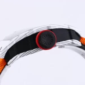 RICHARD MILLE RM35-01 COPIES WATCHES WHITE CASE CARBON ORANGE FABRIC STRAP BBR FACTORY 44MM 3 ĐỒNG HỒ NAM RICHARD MILLE RM35-01 REPLICA NHÀ MÁY BBR DÂY VẢI VÀNG 44MM