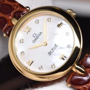 ĐỒNG HỒ NỮ OMEGA DE VILLE FAKE 11 NHÀ MÁY 3S FACTORY DÂY DA NÂU 27MM 1 ĐỒNG HỒ NỮ OMEGA DE VILLE FAKE 11 NHÀ MÁY 3S FACTORY DÂY DA NÂU 27MM