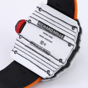 RICHARD MILLE RM35-01 COPIES WATCHES WHITE CASE CARBON ORANGE FABRIC STRAP BBR FACTORY 44MM 4 ĐỒNG HỒ NAM RICHARD MILLE RM35-01 REPLICA NHÀ MÁY BBR DÂY VẢI VÀNG 44MM