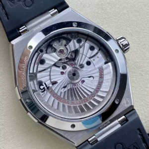 OMEGA CONSTELLATION LUXURY FAKE WATCHES GREY DIAL BLACK LEATHER STRAP SBF FACTORY 41MM 4 ĐỒNG HỒ NAM OMEGA CONSTELLATION FAKE 1:1 NHÀ MÁY SBF MẶT SỐ GHI 41MM