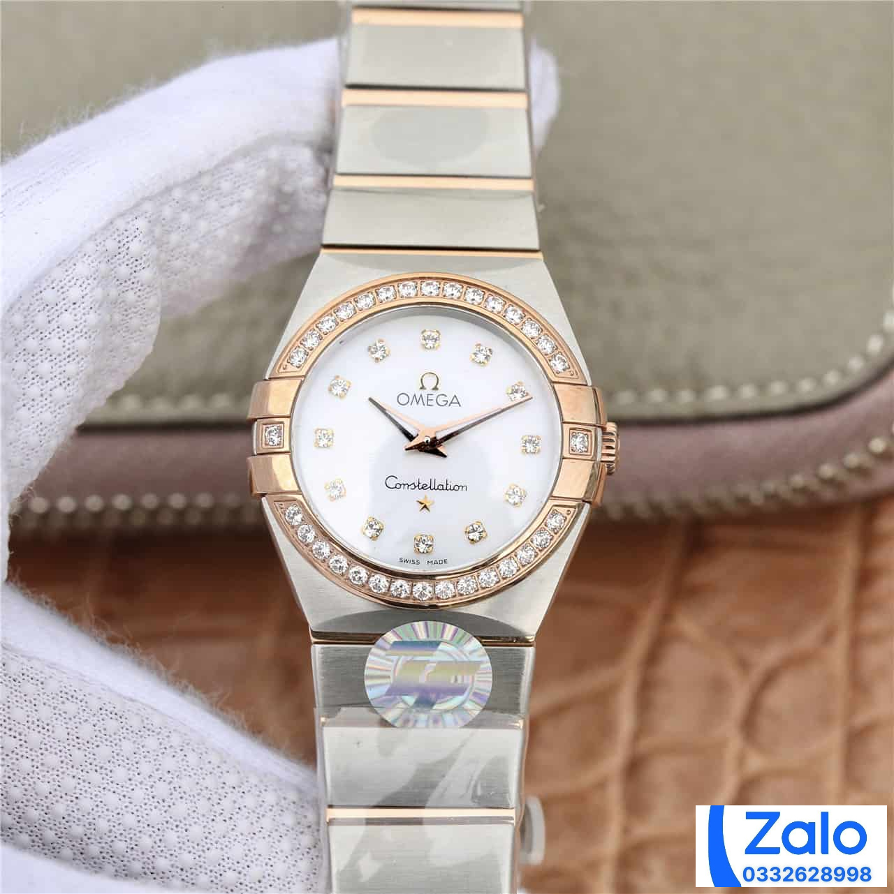 ĐỒNG HỒ NỮ OMEGA CONSTELLATION FAKE 1:1 NHÀ MÁY ZF MẶT SỐ TRẮNG 27MM ĐỒNG HỒ NỮ OMEGA CONSTELLATION FAKE 1:1 NHÀ MÁY ZF MẶT SỐ TRẮNG 27MM