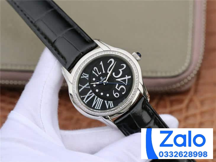 ĐỒNG HỒ NỮ AUDEMARS PIGUET 77303BC FAKE CAO CẤP MÀU ĐEN DÂY DA 39.5MM ĐỒNG HỒ NỮ AUDEMARS PIGUET 77303BC FAKE CAO CẤP MÀU ĐEN DÂY DA 39.5MM