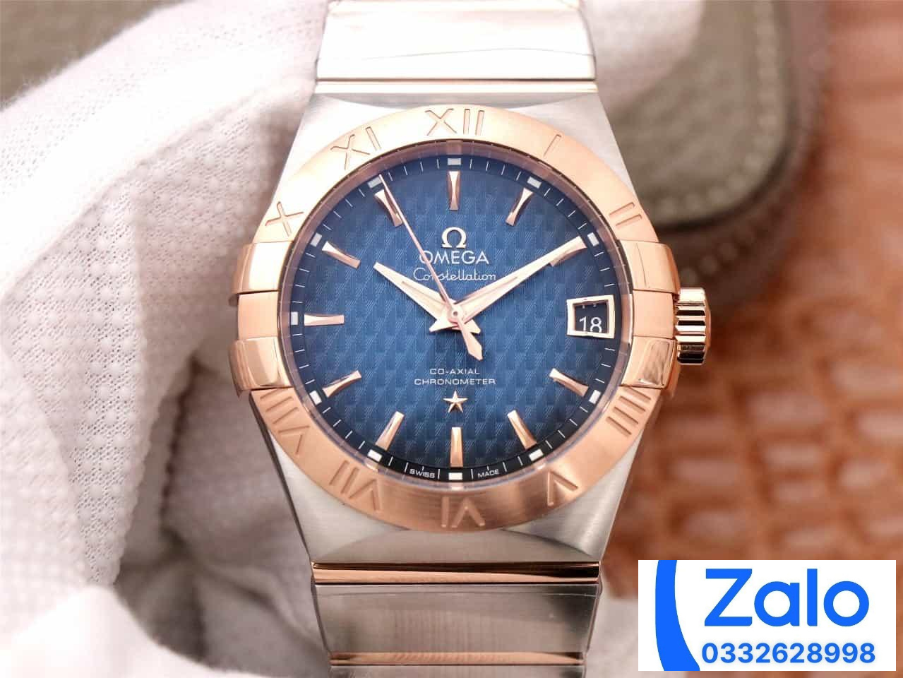 ĐỒNG HỒ NAM OMEGA CONSTELLATION FAKE CAO CẤP NHÀ MÁY VS KIM VÀNG HỒNG 38MM ĐỒNG HỒ NAM OMEGA CONSTELLATION FAKE CAO CẤP NHÀ MÁY VS KIM VÀNG HỒNG 38MM