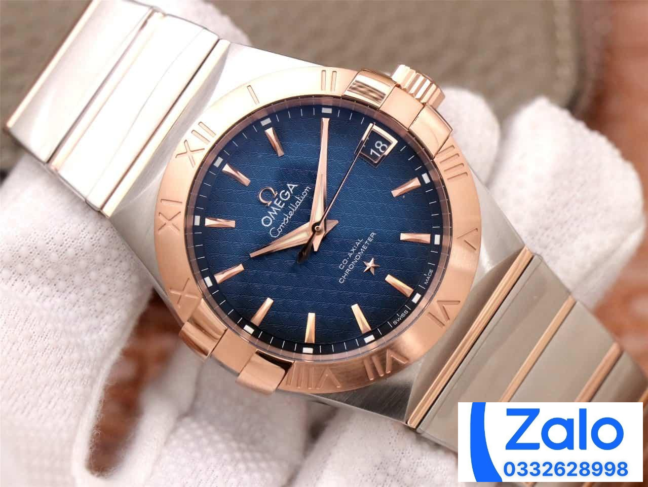 ĐỒNG HỒ NAM OMEGA CONSTELLATION FAKE CAO CẤP NHÀ MÁY VS KIM VÀNG HỒNG 38MM ĐỒNG HỒ NAM OMEGA CONSTELLATION FAKE CAO CẤP NHÀ MÁY VS KIM VÀNG HỒNG 38MM