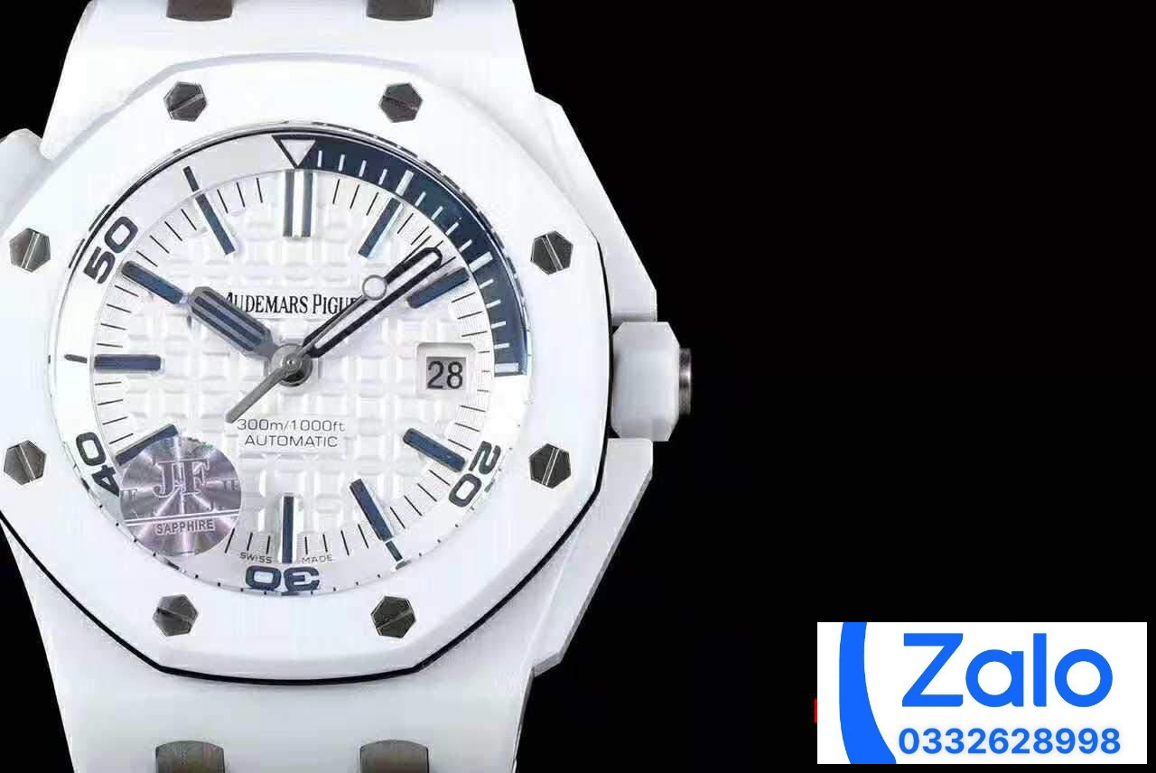 ĐỒNG HỒ NAM AUDEMARS PIGUET ROYAL OAK 15707 REPLCIA NHÀ MÁY JF MÀU TRẮNG 41MM ĐỒNG HỒ NAM AUDEMARS PIGUET ROYAL OAK 15707 REPLCIA NHÀ MÁY JF MÀU TRẮNG 41MM