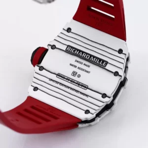 RICHARD MILLE RM35-01 LUXURY REPLICA WATCHES WHITE CARBON CASE RED RUBBER STRAP BBR FACTORY 44MM 4 ĐỒNG HỒ NAM RICHARD MILLE RM35-01 REPLICA 1:1 NHÀ MÁY BBR CAO SU ĐỎ 44MM