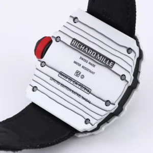 RICHARD MILLE RM35-01 BEST COPIES WATCHES WHITE CARBON CASE RED FABRIC STRAP BBR FACTORY 44MM 4 ĐỒNG HỒ NAM RICHARD MILLE RM35-01 REPLICA 11 NHÀ MÁY BBR DÂY VẢI ĐEN 44MM
